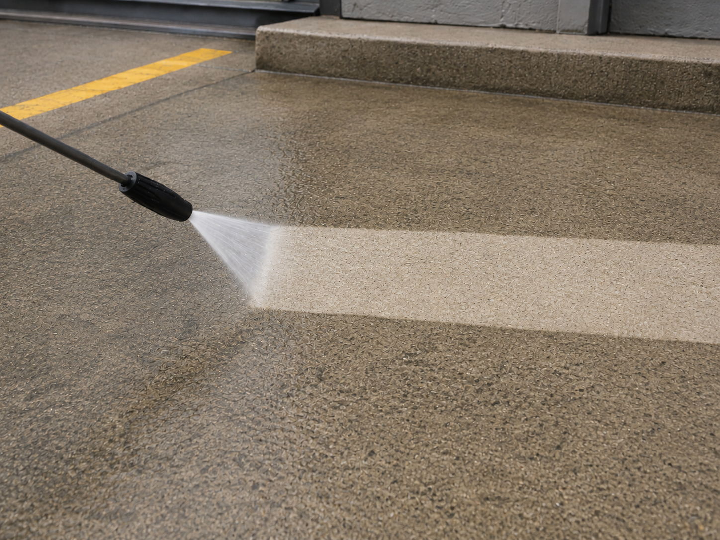 Liikekiinteistön betonipinnan pesu