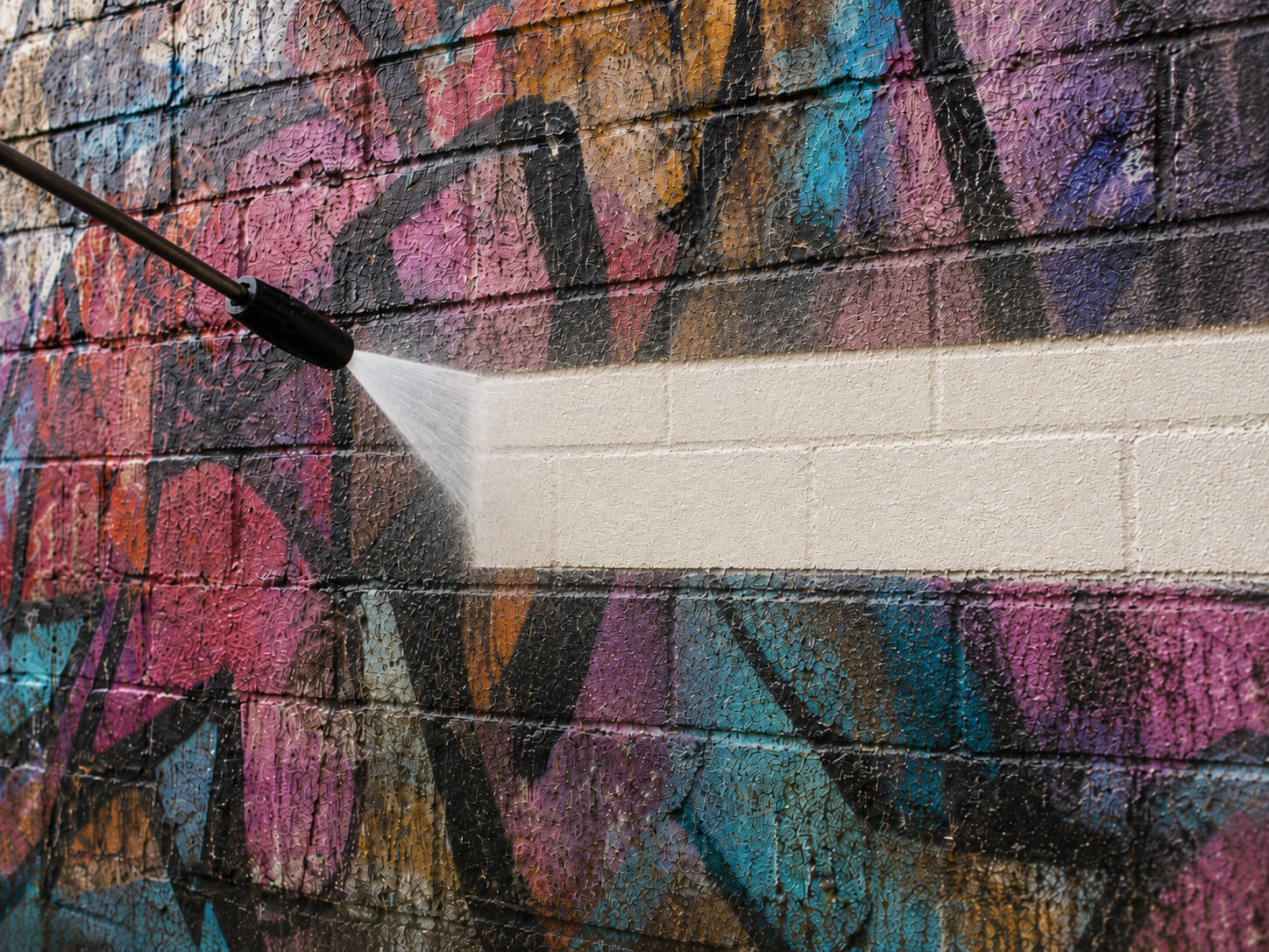 Graffitin poisto painepesulla